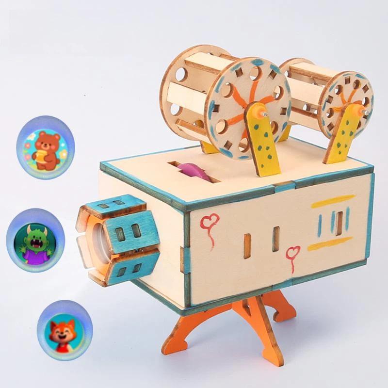 Science Hobby Kit - ชุดเครื่องฉายภาพไม้ DIY สำหรับทำโปรเจกต์ฟิล์ม ชุดอุปกรณ์ทดลองวิทยาศาสตร์ STEM สำหรับเด็ก