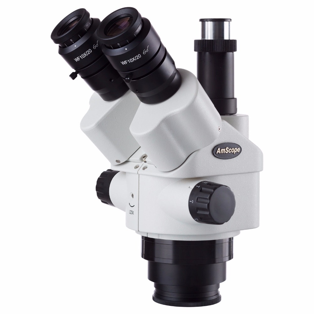 Amscope Microscope Stereo 7X-45X - กล้องจุลทรรศน์สเตอริโอซูมแบบสามตา AmScope 7X-45X พร้อมส่งจากคลังสินค้าในมอสโก